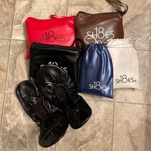 NWOT Foldable purse compact ballet flats set